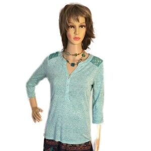 Teal Top with Lace Sz L (11/13)